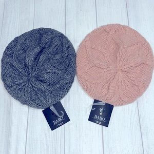 NWT Gray and Pink Beret Hats